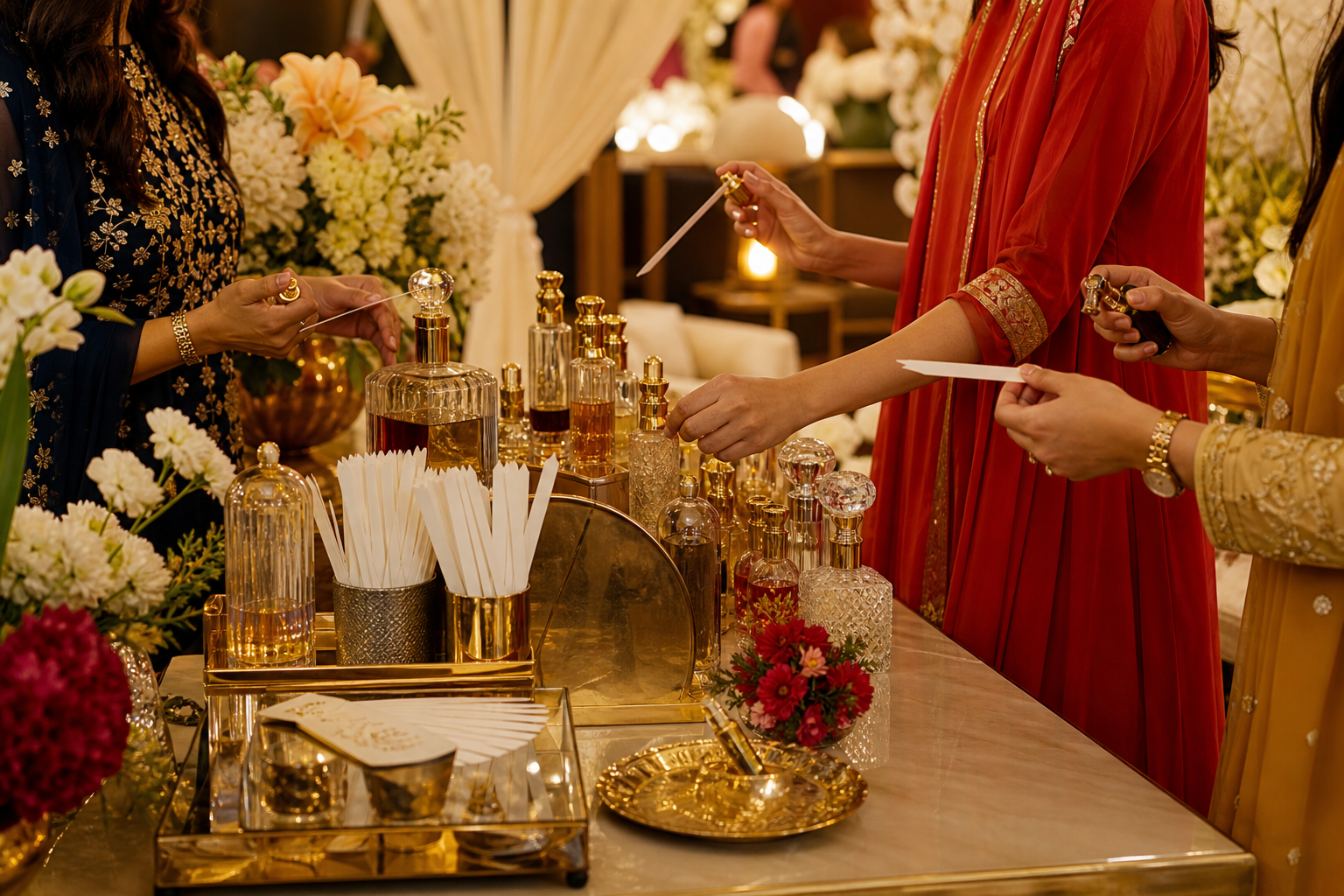 Live perfume bar for event guests