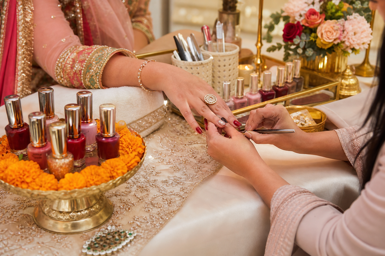 Nail art booth for event guests